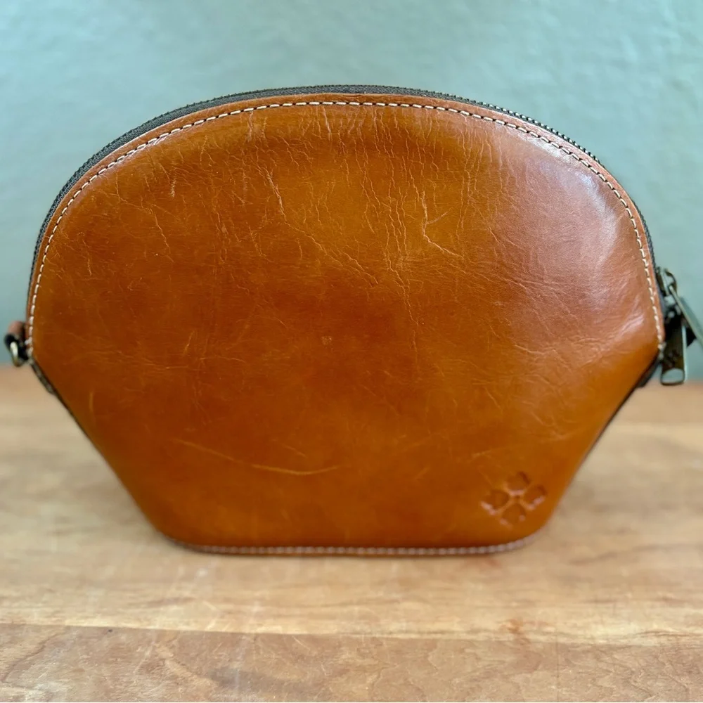 Patricia Nash Lavoria Brown Leather Top Zip Crossbody Bag - No Chain or Strap - Picture 2 of 16